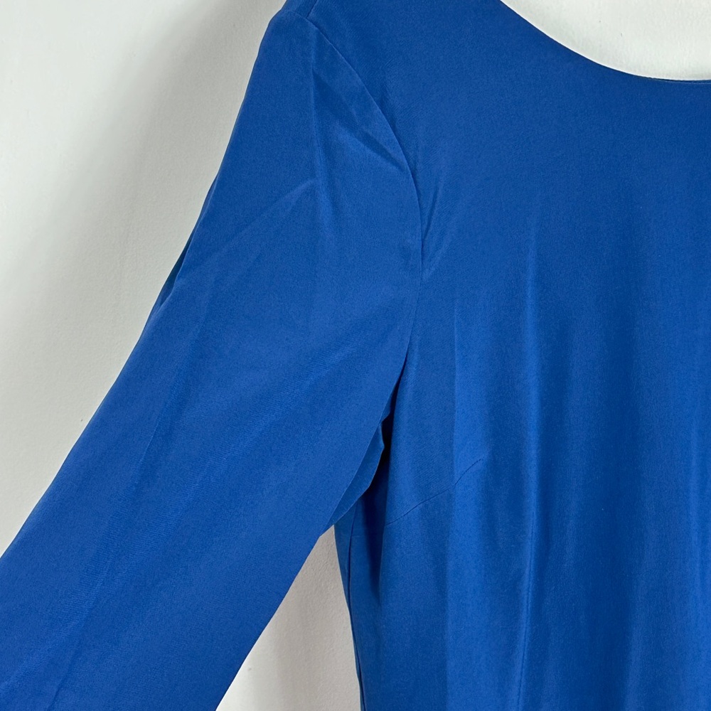 Sezane 100% Silk Cassy Dress Blue Size 40 French US 8 Lace Minimalist Shift NWT - Picture 11 of 16